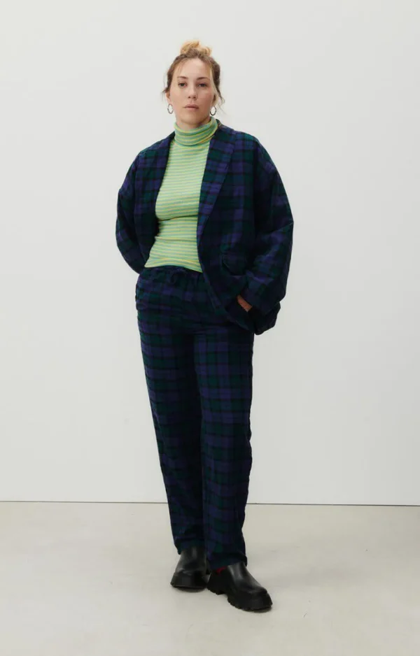 American Vintage | Damenjacke Yuzy Gruner Lila Tartan
