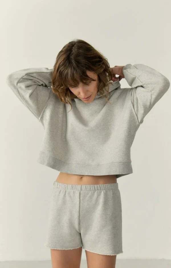 American Vintage | Damenkapuzensweatshirt Ganow Hellgrau Meliert