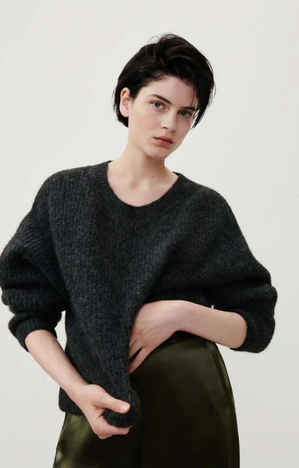 American Vintage | Damenpullover East Anthrazit Meliert