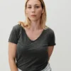 American Vintage | Damen-T-Shirt Jacksonville Anthrazit Meliert