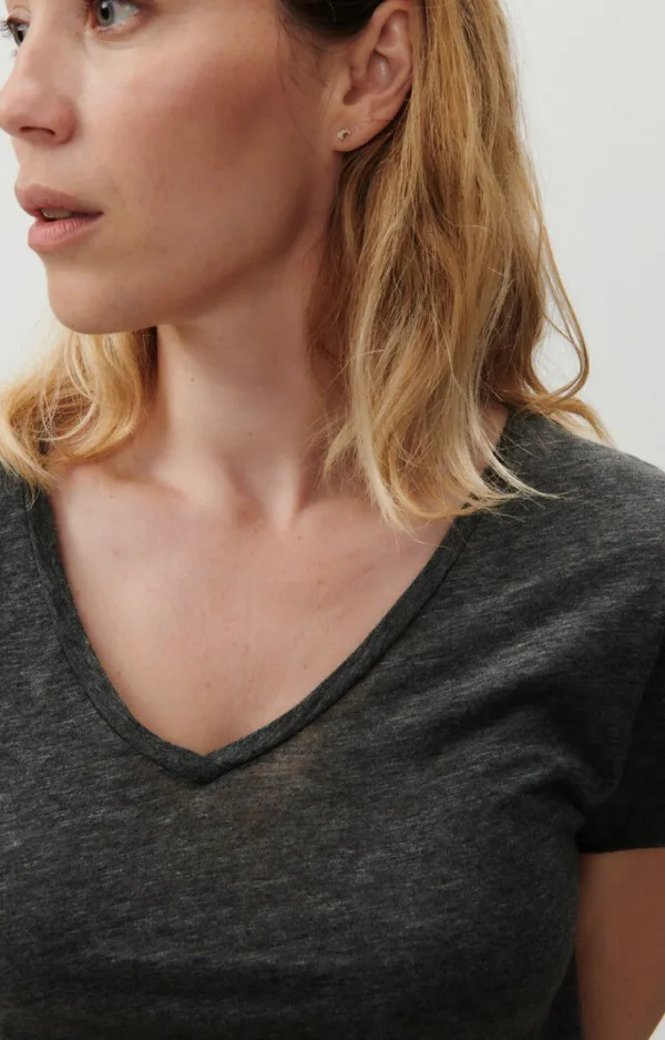 American Vintage | Damen-T-Shirt Jacksonville Anthrazit Meliert