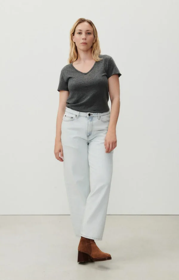American Vintage | Damen-T-Shirt Jacksonville Anthrazit Meliert