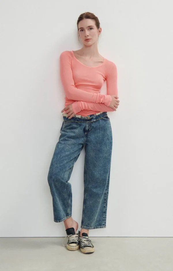 American Vintage | Damen-T-Shirt Massachusetts Koralle