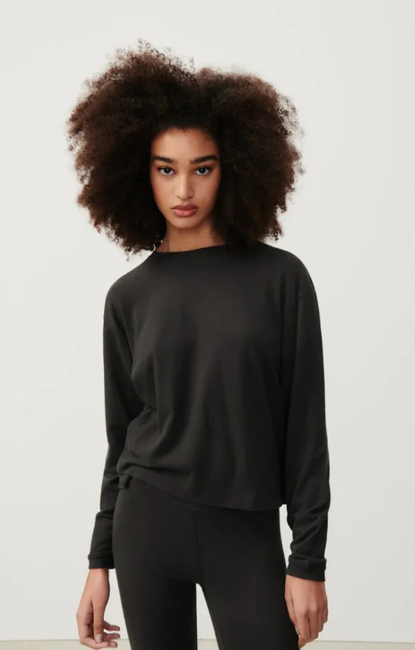 American Vintage | Damen-T-Shirt Ypawood Kohlenstoff Meliert