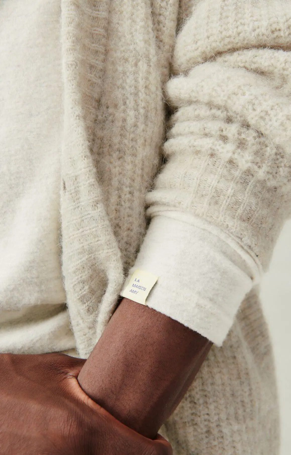 herrencardigan_east_2-1.webp American Vintage | Herrencardigan East Pulverschnee Meliert