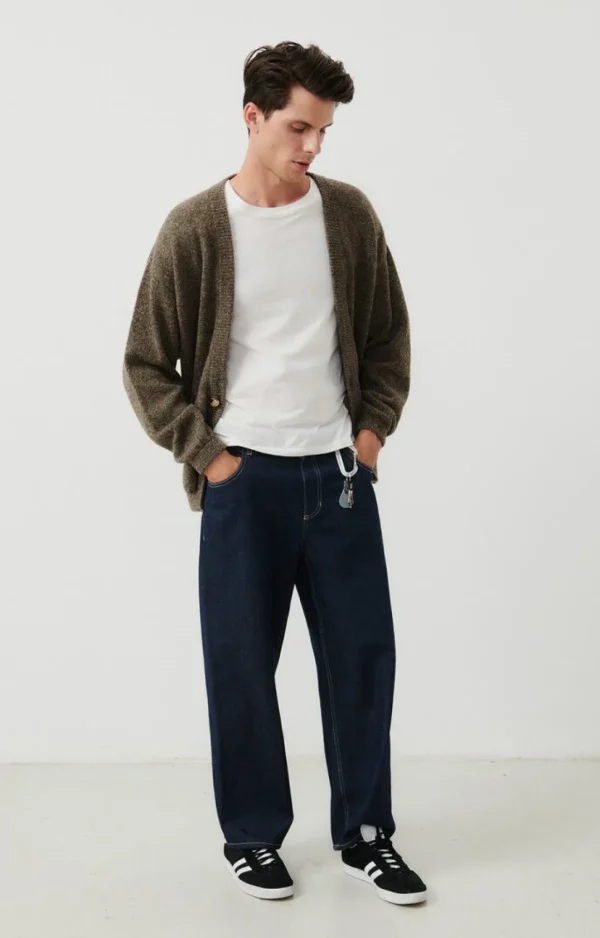 American Vintage | Herrencardigan Pyatury Braun Multimeliert