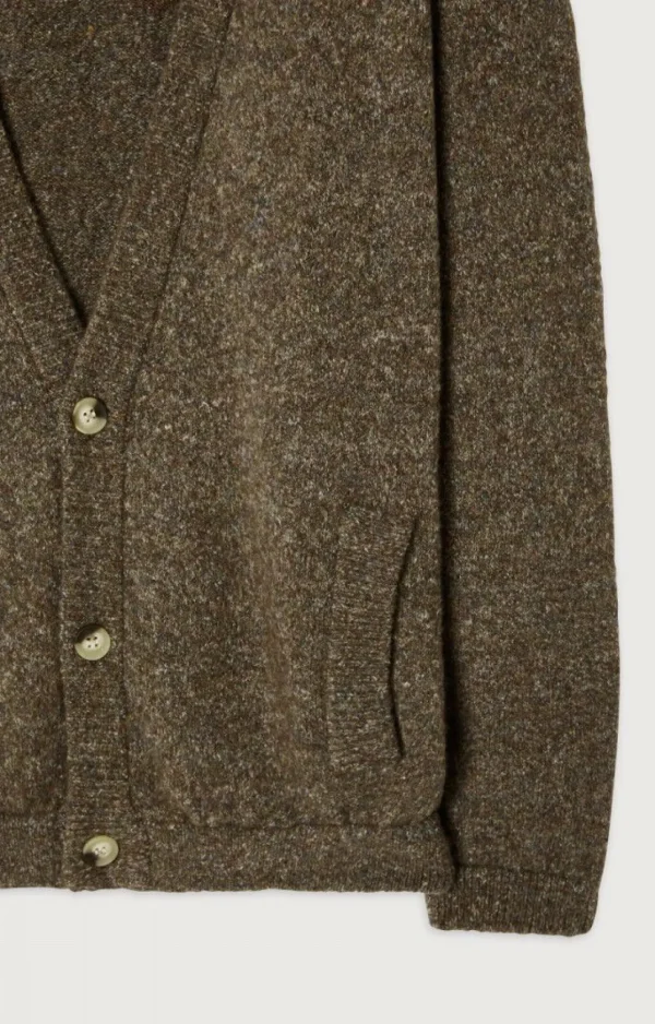 American Vintage | Herrencardigan Pyatury Braun Multimeliert
