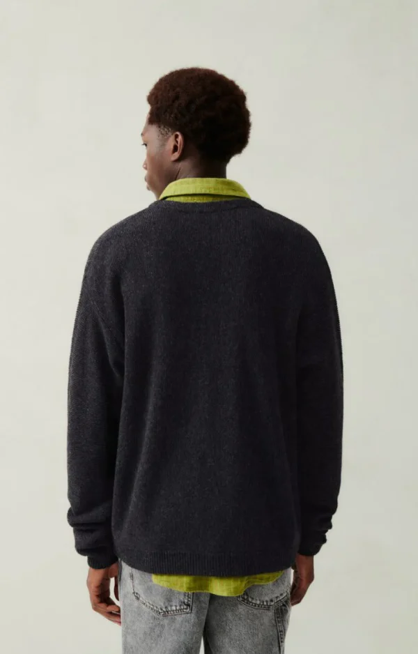 American Vintage | Herrencardigan Voxybay Anthrazit Meliert