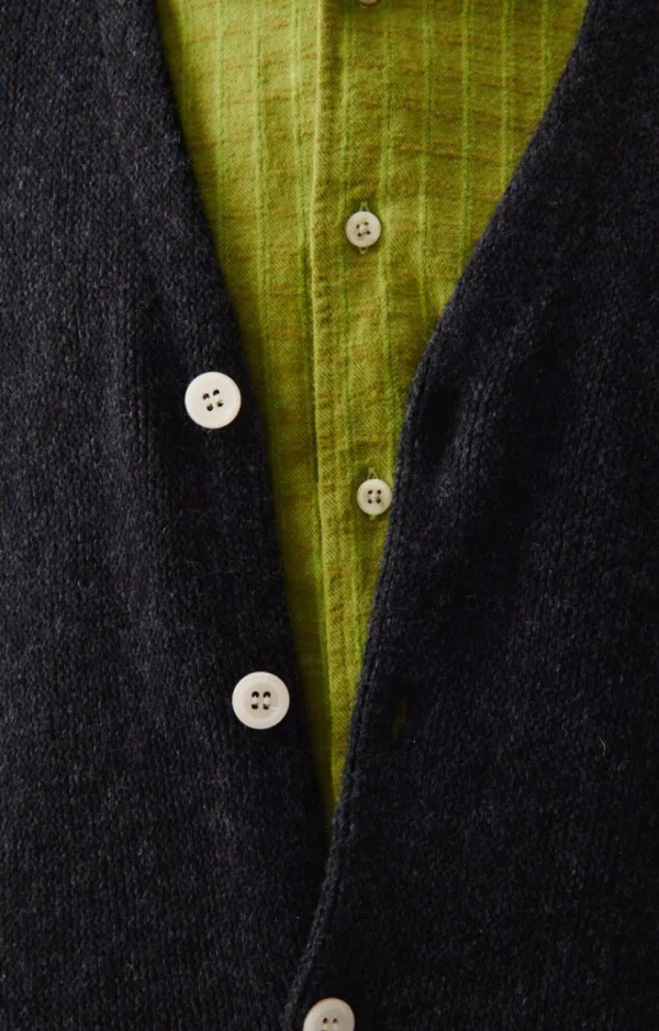 American Vintage | Herrencardigan Voxybay Anthrazit Meliert