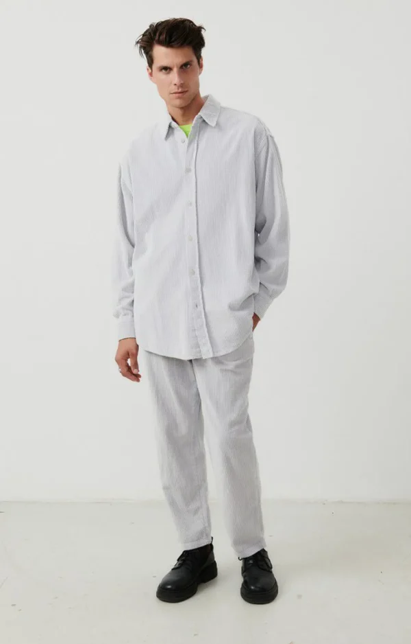 American Vintage | Herrenhemd Padow Silber Vintage