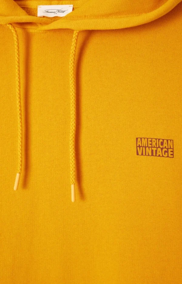 American Vintage | Herrenkapuzensweatshirt Izubird Senf Vintage